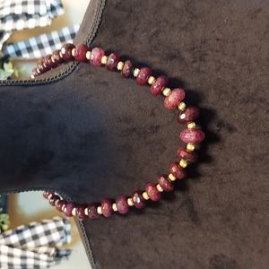 Amrita singh grape purple and gold statement necklace